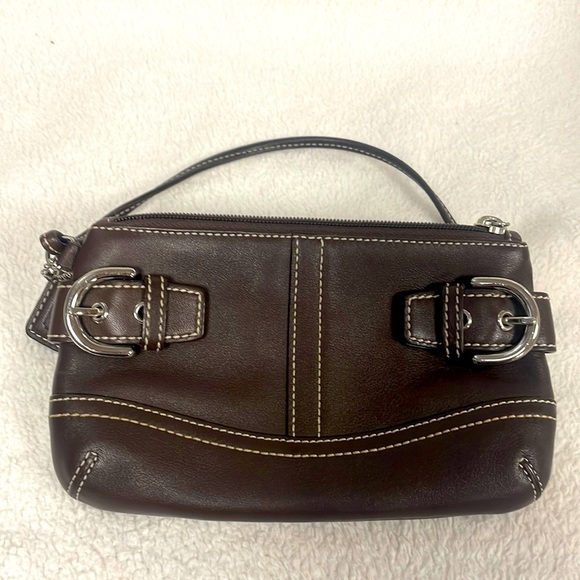 Coach Handbags - COACH-WRISTLET OR SMALL PURSE , BROWN LEATHER, GREAT CONDITION